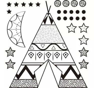 Naljepnica za djecu teepee s zvijezdama - TenStickers
