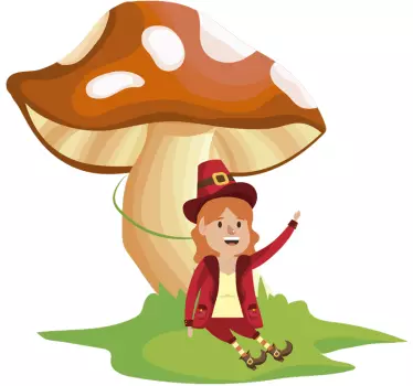 Naljepnica za djecu hirovita djevojka od gljiva - TenStickers