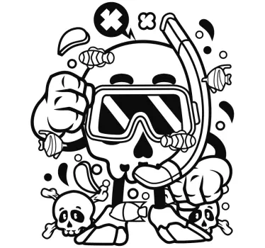 Naljepnice životinje skull diver grafika - TenStickers