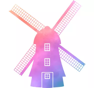 Silueta zidne umjetnosti ilustracije vjetrenjače - TenStickers