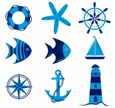 Elementi morskog nautičkog naljepnice - TenStickers