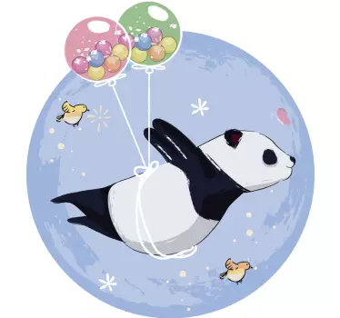 Leteća panda ilustracija zidne umjetnosti - TenStickers