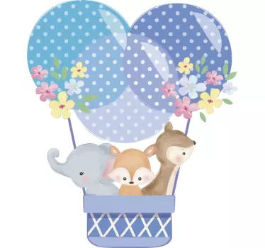 Naljepnica za djecu Šareni baloni životinja - TenStickers