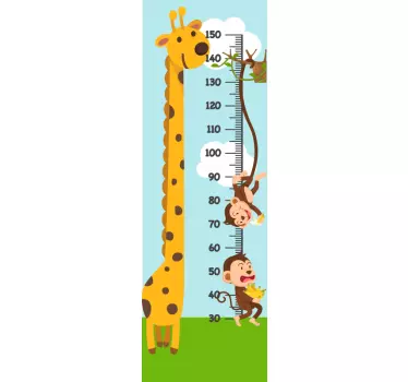 Naljepnica zidova grafikona majmuna i žirafa - TenStickers