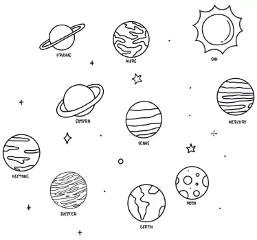 Naljepnica planeta svemirskog sustava - TenStickers