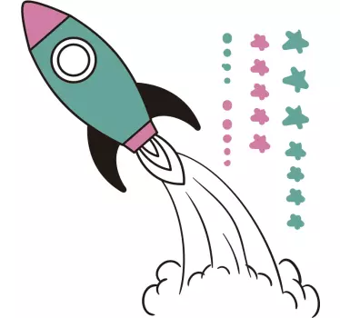 Naljepnica za djecu avantura lansiranja rakete - TenStickers