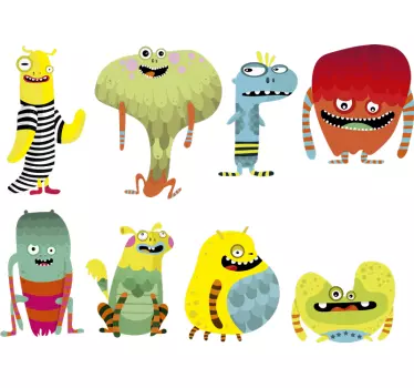 List obojenih čudovišta naljepnica čudovišta - TenStickers