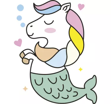 Mermaid jednorog bajka zid decal - TenStickers