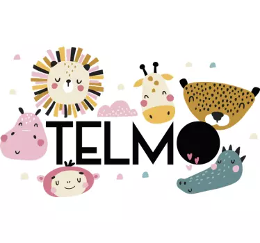 Naljepnica za djecu prijateljska životinjska lica - TenStickers