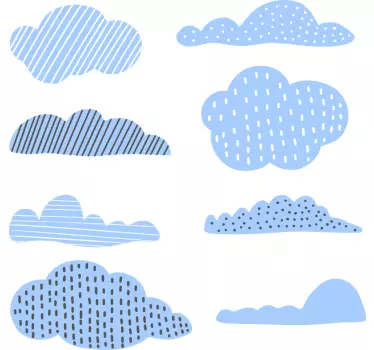 Oblaci crteži ilustracija zidne umjetnosti naljepnica - TenStickers