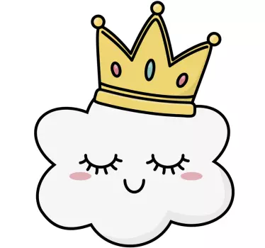 Okrunjeni oblaci ilustracija zid art decal - TenStickers