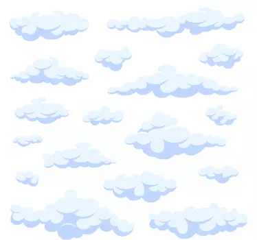 Realistični oblaci djeca naljepnica za zid - TenStickers