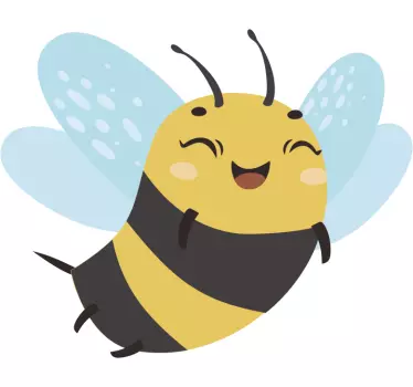 Medena pčela ilustracija zid art decal - TenStickers