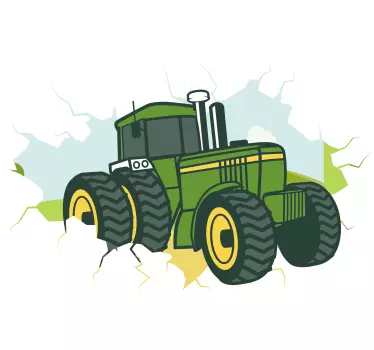 Traktor 3d john deere ilustracija zidna umjetnička naljepnica - TenStickers