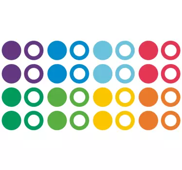 Zidna naljepnica duginih boja krugovi - TenStickers