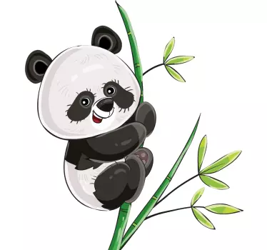 Penjanje panda ilustracija zidna naljepnica - TenStickers