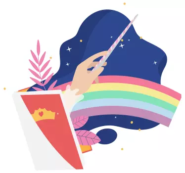 Naljepnica za djecu čarobna dugina scena - TenStickers