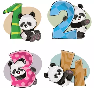 Obrazovna naljepnica od 4 pande - TenStickers
