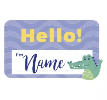 Naljepnica za djecu hello personalizirani krokodil - TenStickers