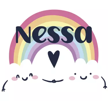 Personalizirano ime u zidnoj naljepnici duginih boja - TenStickers