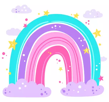 Duga sa zvijezdama ilustracija zidna naljepnica - TenStickers