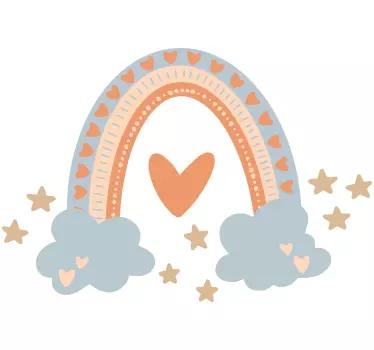 Pastelne boje duga ilustracija zidna umjetnost - TenStickers