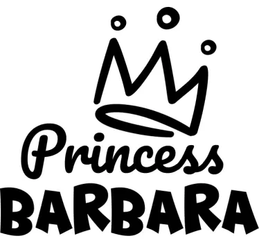 Princeza kruna s naljepnicom sa staklenim vratima - TenStickers