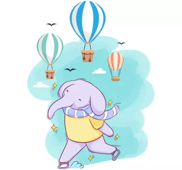 Slon koji se igra zračnom balonom cirkuske naljepnice - TenStickers