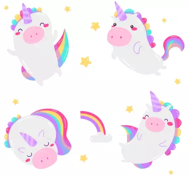 Jednoroga noćna anđeoska naljepnica - TenStickers