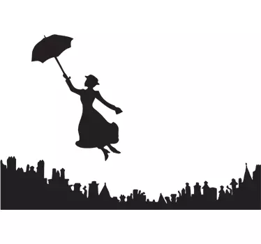 Naljepnica mary poppins silueta - TenStickers