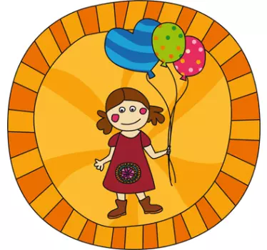 Naljepnica za djecu djevojka s balonima - TenStickers