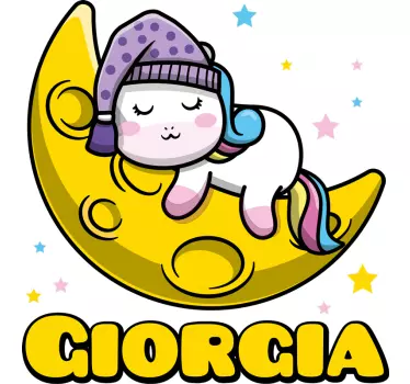 Naljepnica za djecu slatki usnuli jednorog - TenStickers