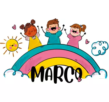 Naljepnica za djecu radosna dugina scena - TenStickers