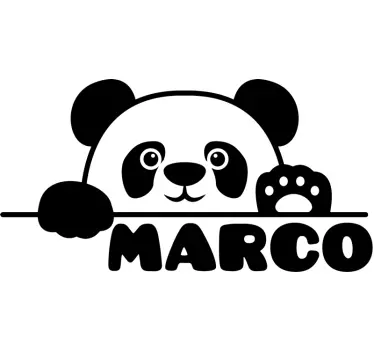 Prilagođeno ime baby panda dječja spavaća soba zidna naljepnica - TenStickers