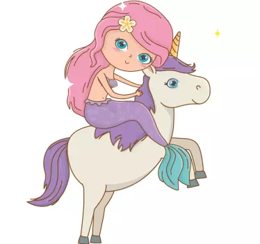Naljepnica za djecu sirena i jednorog fantazija - TenStickers