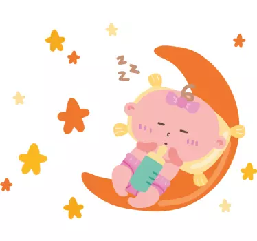 Naljepnica za djecu slatka uspavana beba - TenStickers