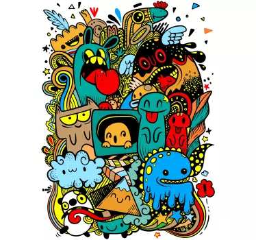 Naljepnica za djecu Šarene pokretne forme - TenStickers
