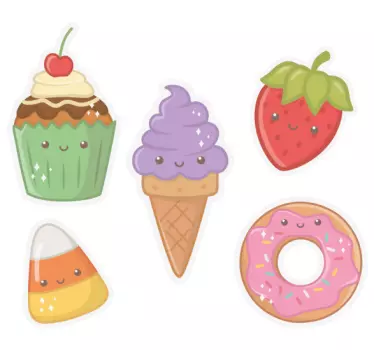 Preslatka anime zidna naljepnica za hranu - TenStickers