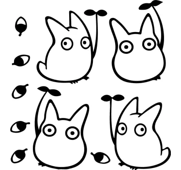 Slatka anime bića čudovišna naljepnica - TenStickers