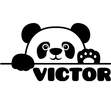 Virena dječja panda s imenom dječja zidna naljepnica - TenStickers