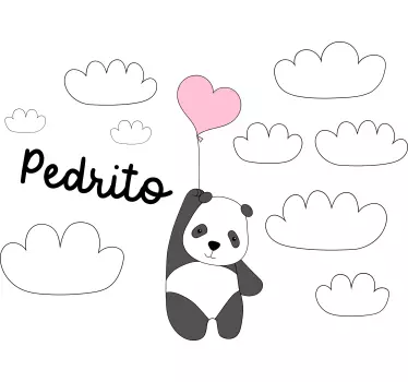 Naljepnica za djecu panda s balonom - TenStickers