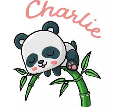 Panda s bambusom i naljepnica za zid za bebe - TenStickers