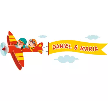 Naljepnica za djecu vesela avantura avijatičara - TenStickers