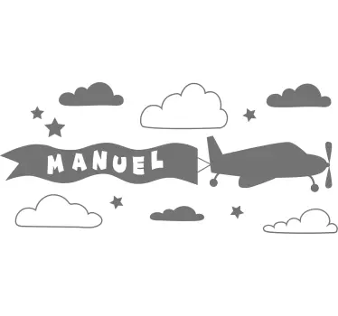 Naljepnica za djecu avion sa zastavom - TenStickers