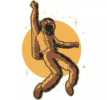 Naljepnica svemira astronaut koji veselo lebdi - TenStickers