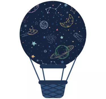 Naljepnica svemira avantura s balonom u zraku - TenStickers