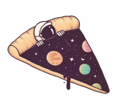 Naljepnica svemira komad pizze s astronautom - TenStickers