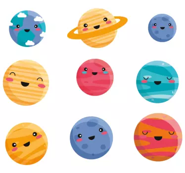 Preslatke planete svemirska naljepnica - TenStickers