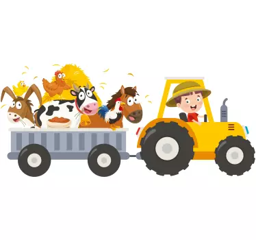 Mali poljoprivrednik sa naljepnicom za igračke životinja - TenStickers