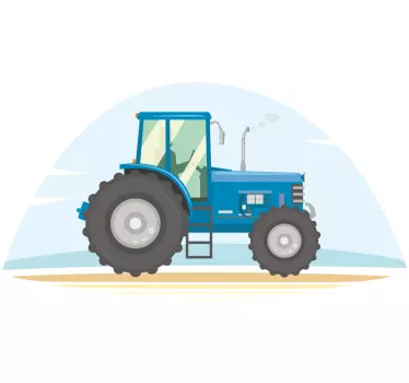 Plava ilustracija traktora ilustracija igračke - TenStickers